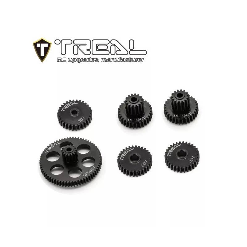 TREAL Transmission Gears Set - Hardened Steel Trans Gears For FMS 1/24 FCX24 Power Wagon - HeliDirect