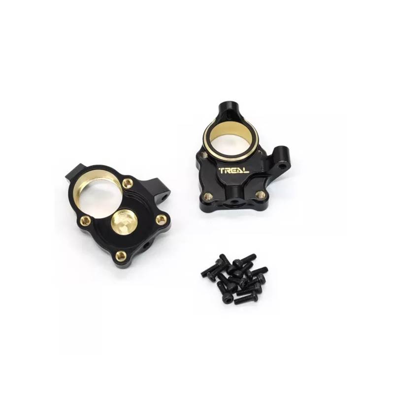 TREAL Brass Inner Portal Covers (2p) Steering Knuckles For 1/24 FMS FCX24 Upgrades - HeliDirect
