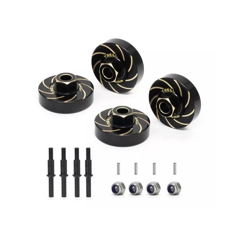 Treal Brass Extended Wheel Hubs Wheel Spacers +5mm For FMS FCX24