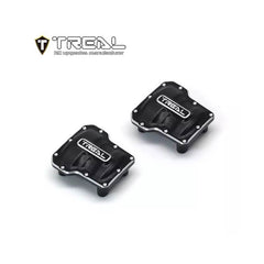 Treal Alu 7075 Axle Diff Covers CNC Machined Upgrades For 1/18 TRX-4M (Black) - HeliDirect