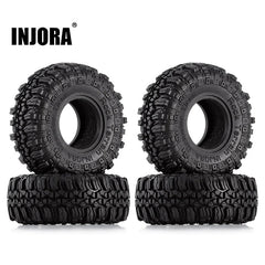 INJORA 1.0" 56*22mm Soft Rubber Rock Terrain Tires For 1/24 RC Crawlers (4) (T1005) - HeliDirect