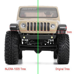 INJORA 1.0" 56*22mm Soft Rubber Rock Terrain Tires For 1/24 RC Crawlers (4) (T1005) - HeliDirect