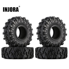 INJORA 1.0" 62*20.5mm S5 Soft Rubber Mud Terrain Tires For 1/24 RC Crawlers (4) (T1007) - HeliDirect