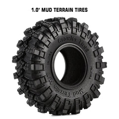INJORA 1.0" 62*20.5mm S5 Soft Rubber Mud Terrain Tires For 1/24 RC Crawlers (4) (T1007) - HeliDirect