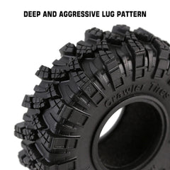 INJORA 1.0" 62*20.5mm S5 Soft Rubber Mud Terrain Tires For 1/24 RC Crawlers (4) (T1007) - HeliDirect