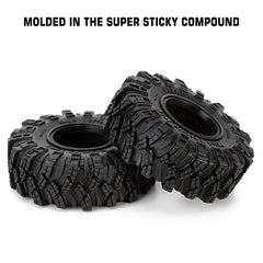 INJORA 1.0" 62*20.5mm S5 Soft Rubber Mud Terrain Tires For 1/24 RC Crawlers (4) (T1007) - HeliDirect