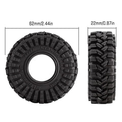 INJORA 1.0" 62*22mm Super Soft Sticky All Terrain Tires For 1/18 1/24 RC Crawlers (4) - HeliDirect