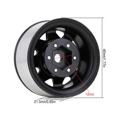 INJORA 1.55" Metal Beadlock Wheel Rims For 1/10 RC Crawler Car (Black) - HeliDirect
