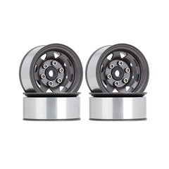 INJORA 1.55" Metal Beadlock Wheel Rims For 1/10 RC Crawler Car (Gray) - HeliDirect