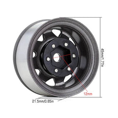 INJORA 1.55" Metal Beadlock Wheel Rims For 1/10 RC Crawler Car (Gray) - HeliDirect