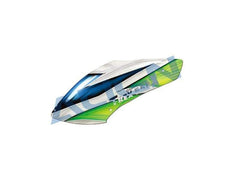 Align T-Rex 550X White/Green Fiberglass Painted Canopy - HeliDirect