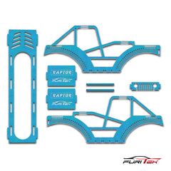 FURITEK RAaptor Aluminum Fram Kit For SCX24 CRAWLERS - BLUE AQUA - HeliDirect
