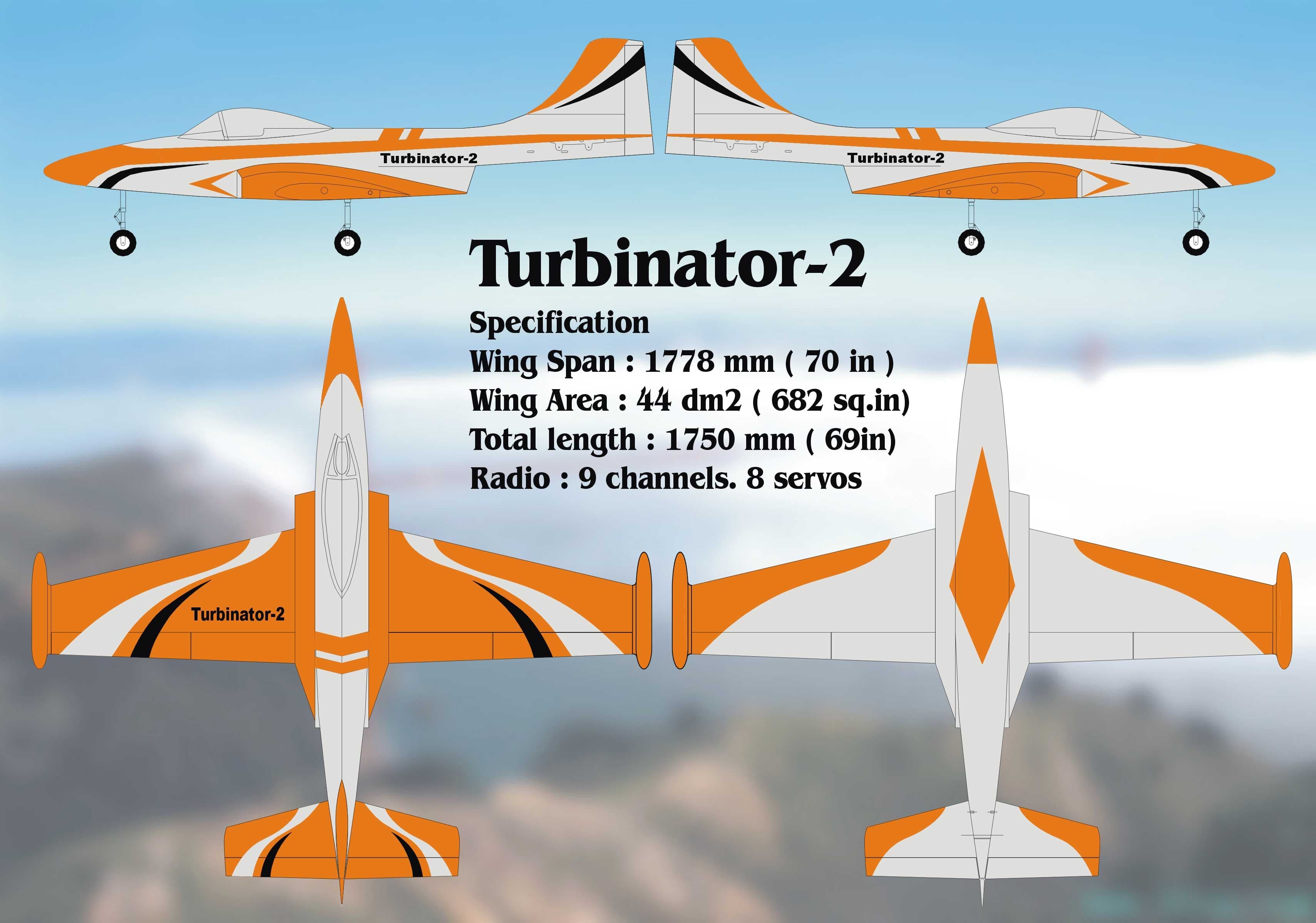 Boomerang Turbinator 2 Orange and Silver - HeliDirect