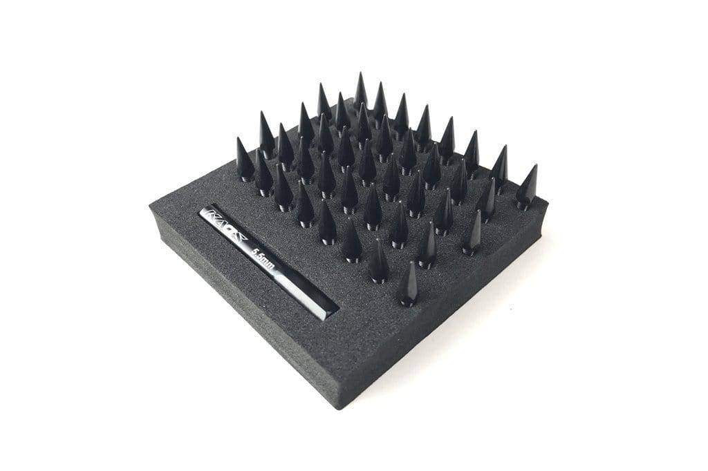 CKD0610 KAOS Black Bullet Spiked Wheel Lugs (M2.5mm studs. W/Tool. 40pcs) - HeliDirect