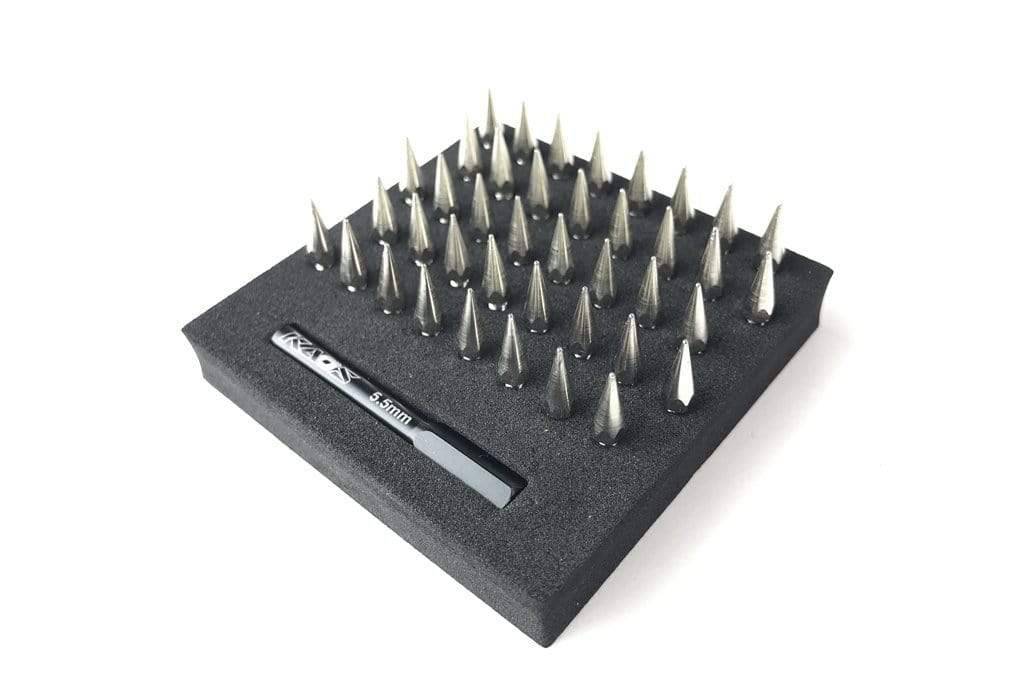 CKD0612 KAOS Silver Bullet Spiked Wheel Lugs (M2.5mm studs W/Tool. 40pcs) - HeliDirect