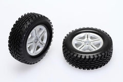 CKQ0601 Scale Tires Set w/5 spoke wheel (silver) Pair - HeliDirect