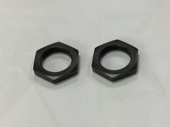 GS535 23mm Wheel Hex Nuts (2pcs,Ribbed,Matte Black) - HeliDirect