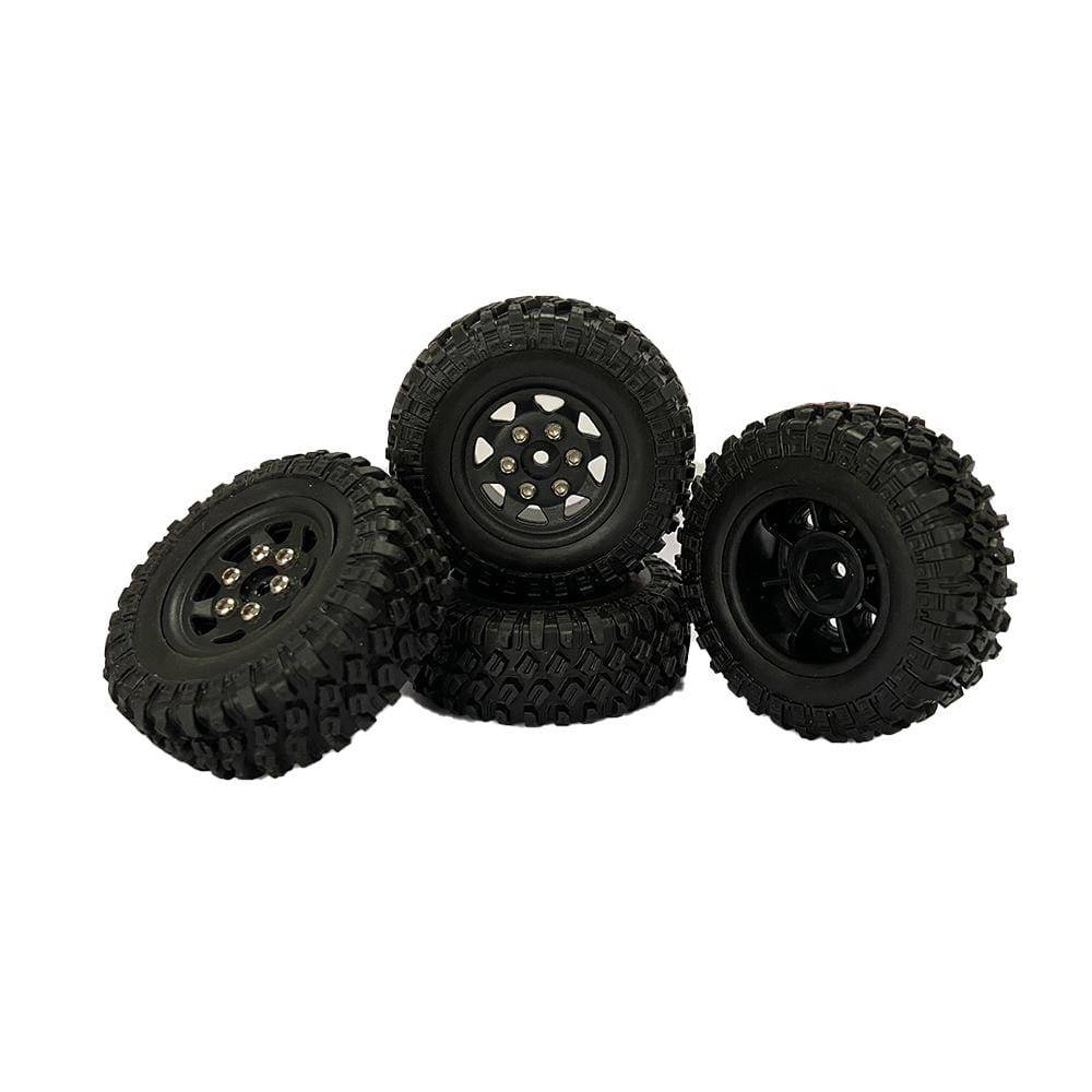 Hobby Detail Axial SCX24 1.0'' Quality Mini Plastic Wheel&Tire Set 4pcs/set Dia 49mm, Width 18mm - HeliDirect