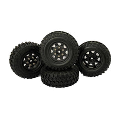 Hobby Detail Axial SCX24 1.0'' Quality Mini Plastic Wheel&Tire Set 4pcs/set Dia 49mm, Width 18mm - HeliDirect