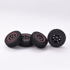 Hobby Details Axial SCX24 1.0'' Quality Mini Plastic Wheel&Tire Set 4pcs/set Dia 49mm, Width 18mm Red - HeliDirect