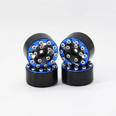 Hobby Details Axial SCX24 CNC Aluminum Screws-Style Beadlock Wheels 4pcs/set Dia 28mm, Height 14.5mm A:Blue - HeliDirect