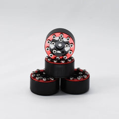 Hobby Details Axial SCX24 CNC Aluminum Screws-Style Beadlock Wheels 4pcs/set Dia 28mm, Height 14.5mm B. Red - HeliDirect