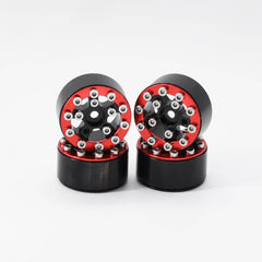 Hobby Details Axial SCX24 CNC Aluminum Screws-Style Beadlock Wheels 4pcs/set Dia 28mm, Height 14.5mm B. Red - HeliDirect