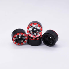 Hobby Details Axial SCX24 CNC Aluminum Screws-Style Beadlock Wheels 4pcs/set Dia 28mm, Height 14.5mm B. Red - HeliDirect