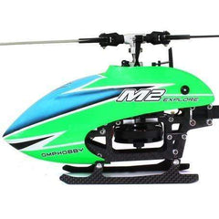 L-MA Precision Alu Carbon Fiber Landing Gear Set For OMP M2 EXP / M2 V2 (Green) - HeliDirect