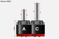 Xnova XTS 4525-560KV Brushless Motor with Thick Wires - Shaft A - HeliDirect