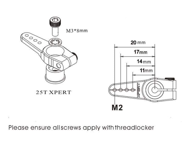 Xpert Servo Horn (25T) HeliDirect