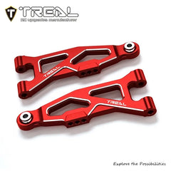 TREAL Aluminum 7075 CNC Machined Front Lower Arms Set Suspension A-Arm Upgrades for Arrma 1/18 GRANITE GROM - RED