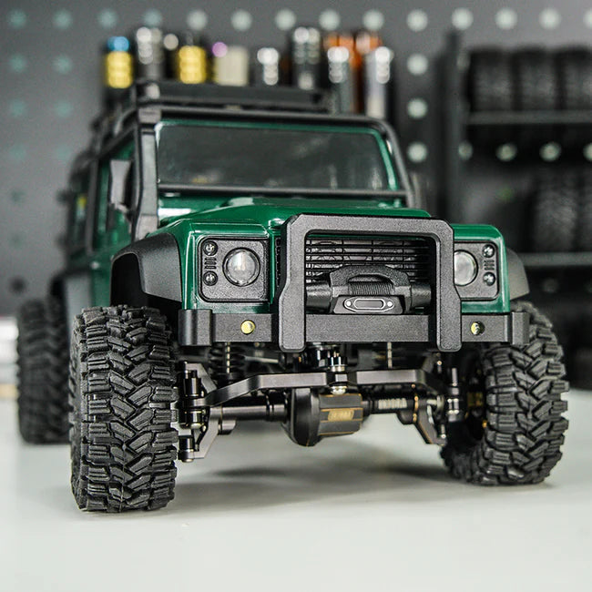 AXSPEED Black CNC Aluminum Rear Winch Bumper Set For 1/10 RC Crawler TRX-4