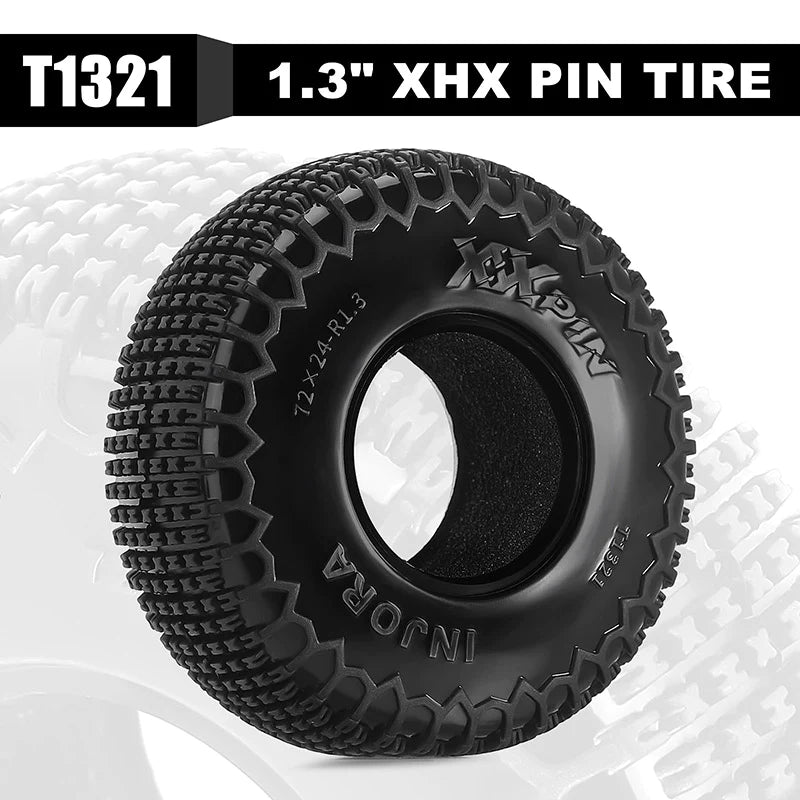 INJORA XHX Pin 1.3" Tires (4) (72*24mm) - HeliDirect