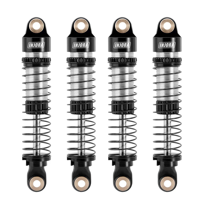 INJORA 53mm Threaded Oil Shocks For 1/18 Redcat Ascent18 - BLACK - HeliDirect