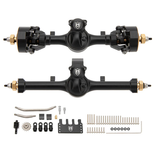 MEUS Racing SCX24 Metal V2 Isokinetic Front Rear Axles +5MM Isokinetic 3-Section CVD With 52° Steering Angle for 1/24 SCX24