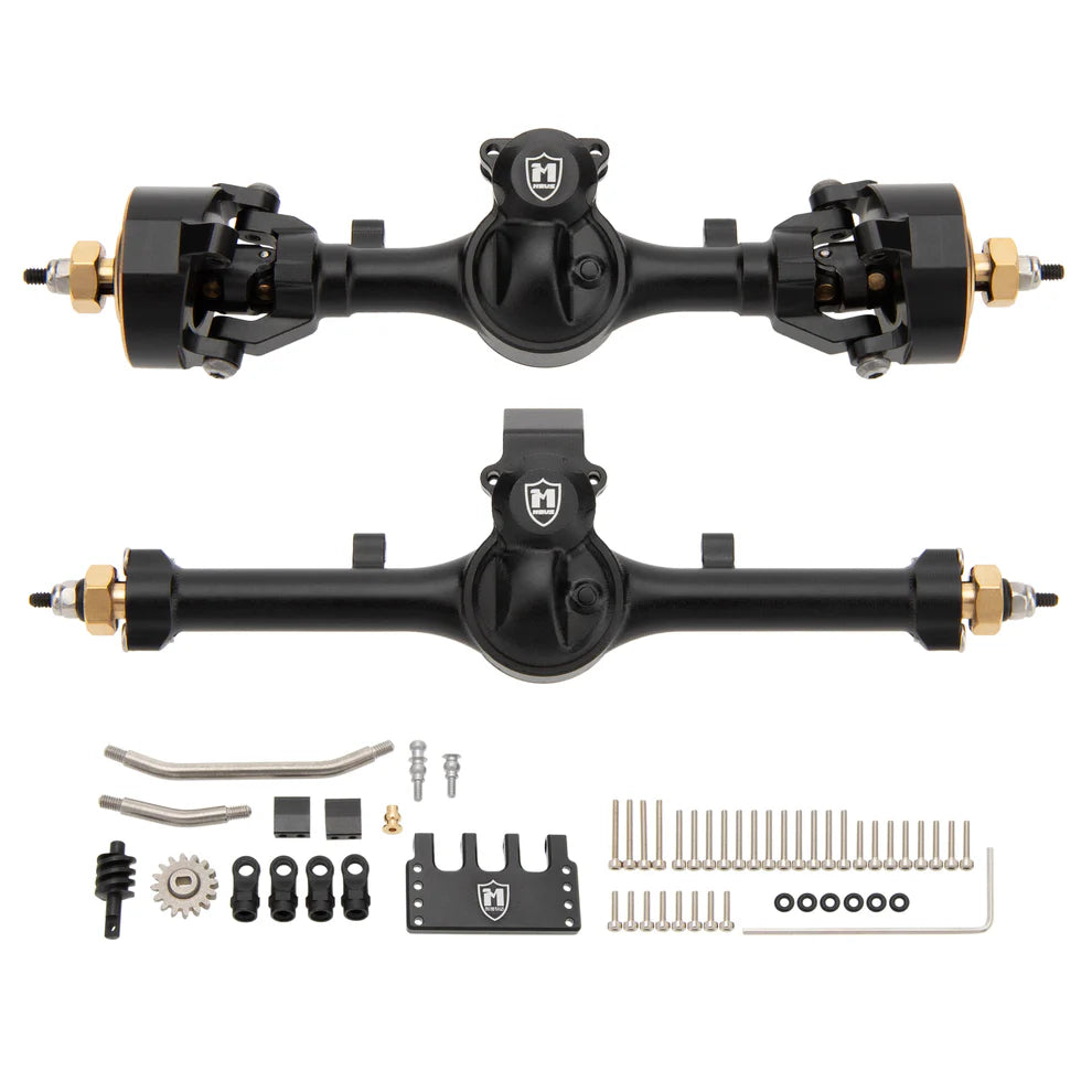 MEUS Racing SCX24 Metal V2 Isokinetic Front Rear Axles +5MM Isokinetic 3-Section CVD With 52° Steering Angle for 1/24 SCX24