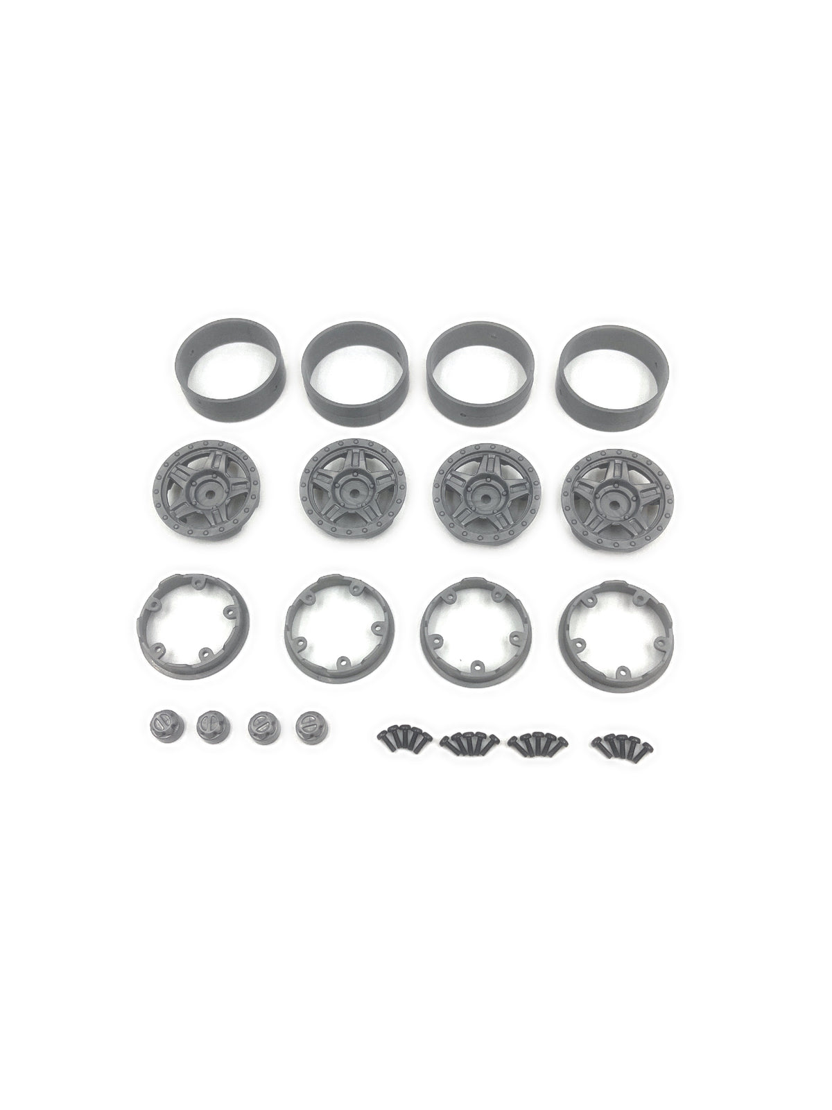 HobbyPlus Deep Star 1.2" Beadlock Wheel (4pcs)  - Grey