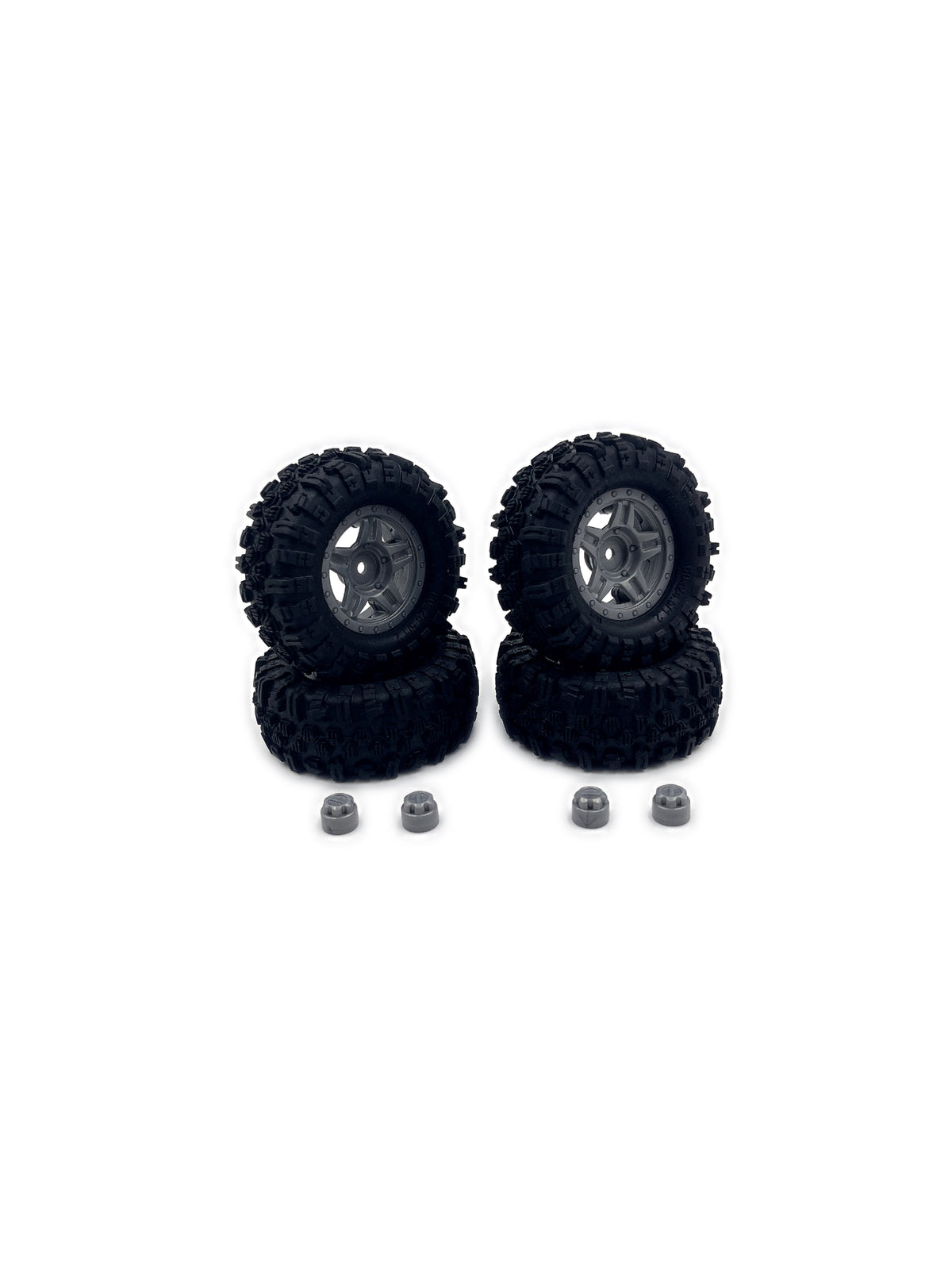 HobbyPlus 1.2" Mudder Wheel Set 60mm - Grey
