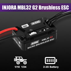 INJORA MBL32 G2 Waterproof Brushless ESC & 2204 Fat Viper Motor for 1/24 SCX24
