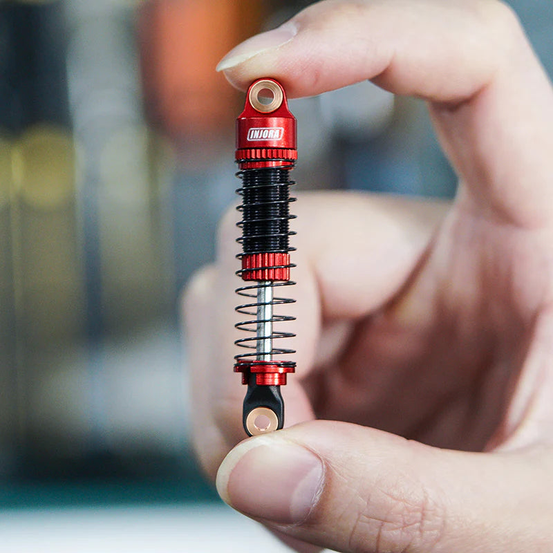 INJORA 53mm Threaded Oil Shocks For 1/18 Redcat Ascent18 - RED - HeliDirect