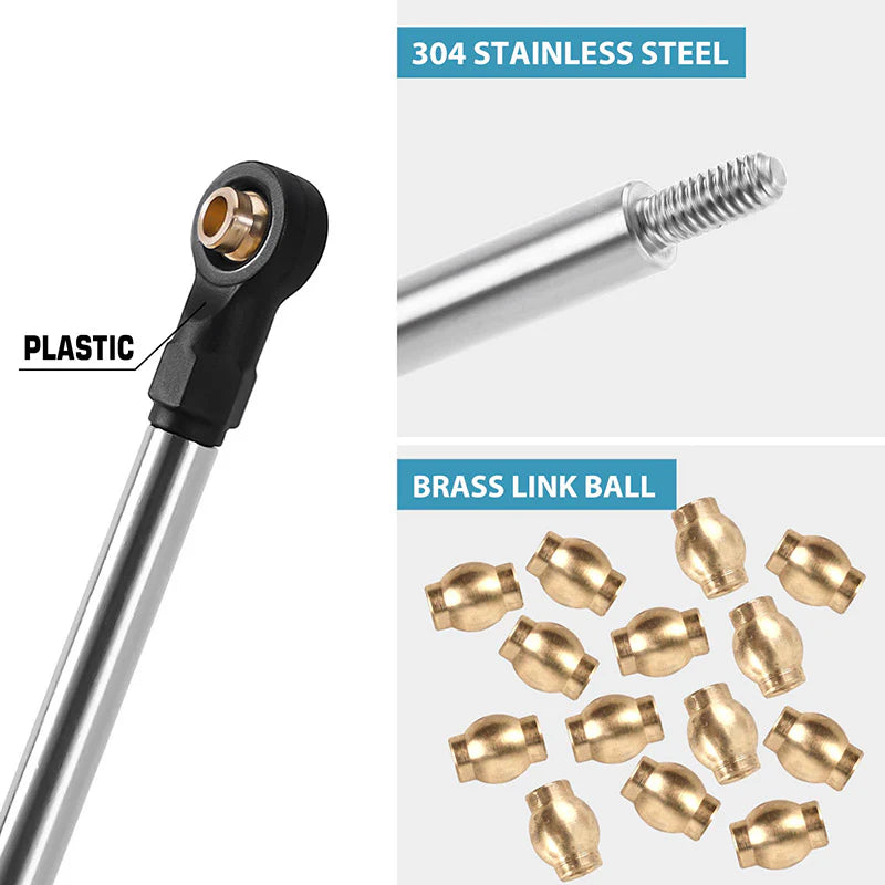 INJORA Stainless Steel High Clearance Links For 1/18 Redcat Ascent18 - HeliDirect