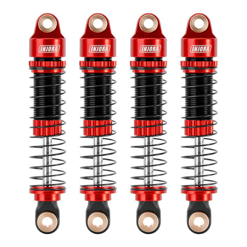 INJORA 53mm Threaded Oil Shocks For 1/18 Redcat Ascent18 - RED - HeliDirect