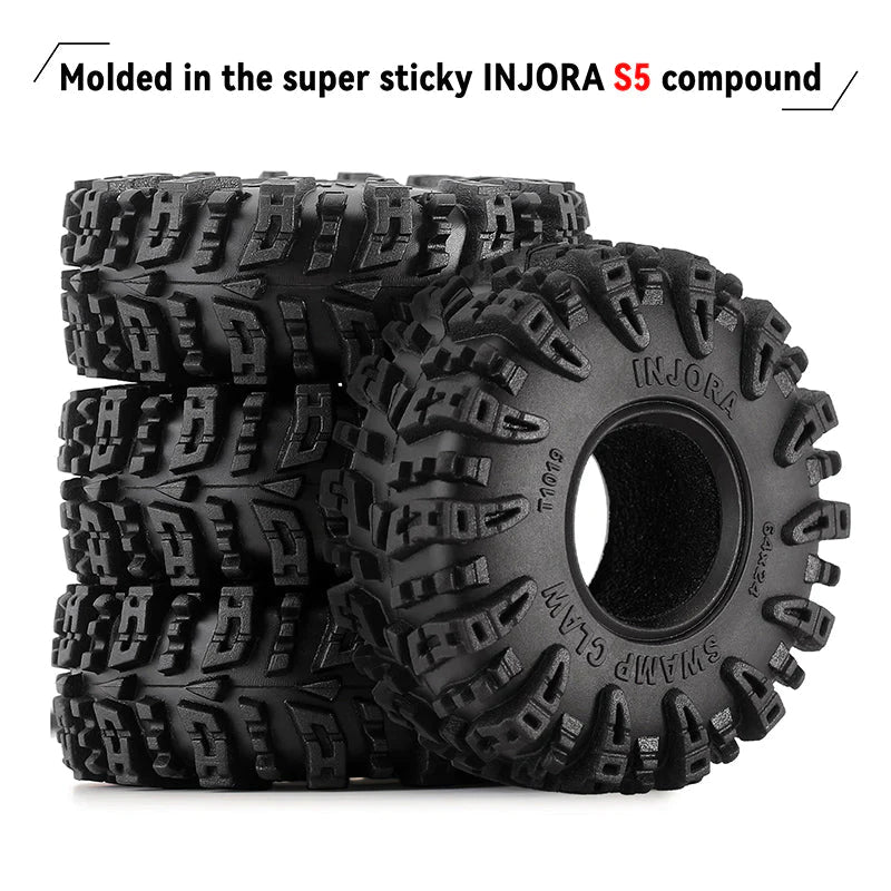 INJORA Swamp Claw 1.0" M/T Tires 64mmx24mm (4) - HeliDirect