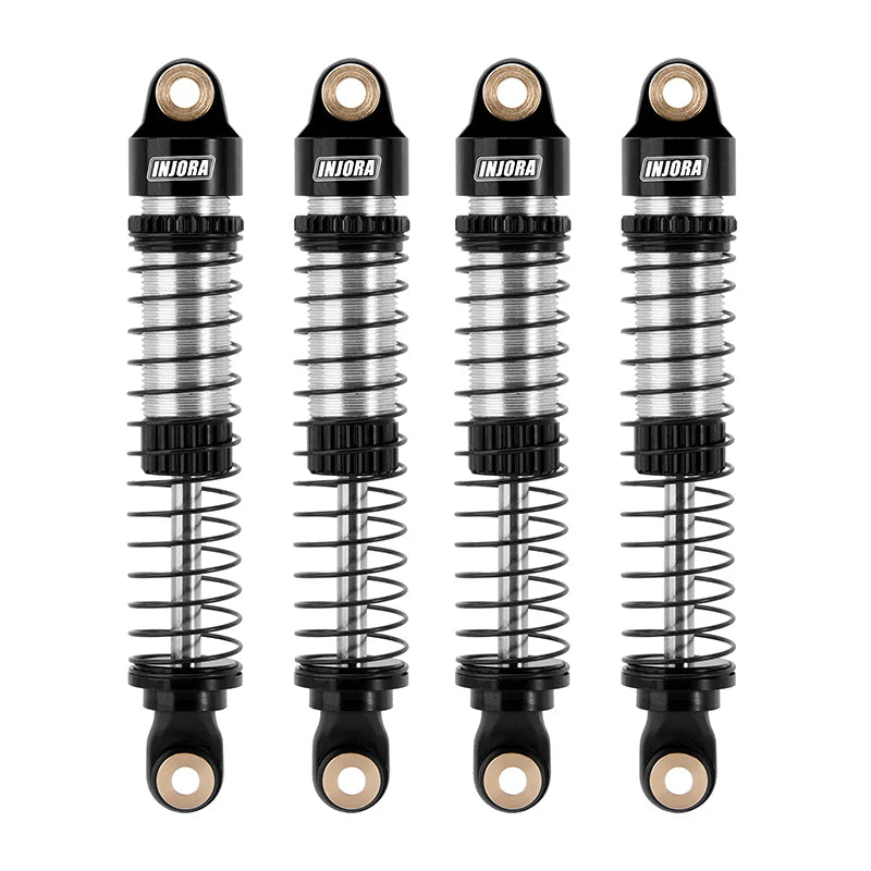 INJORA 59mm Long Threaded Oil Shocks For 1/18 Redcat Ascent18 - BLACK - HeliDirect