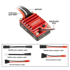 MEUS Racing ME25 25A Brushed Mini ESC for 1/24 SCX24 AX24 FCX24 1/18 TRX4M Ascent-18 RC Crawler