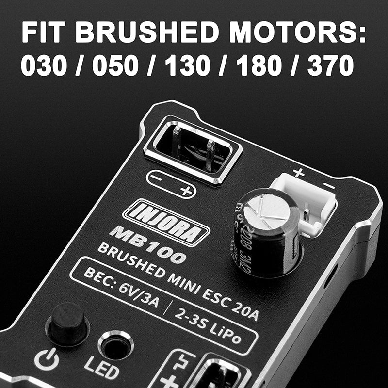 INJORA MB100 Brushed Mini ESC 20A For 1/24 1/18 RC Crawlers - HeliDirect