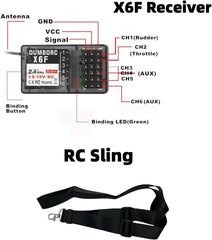 DUMBORC X4 RC Surface Radio with Receiver X6F