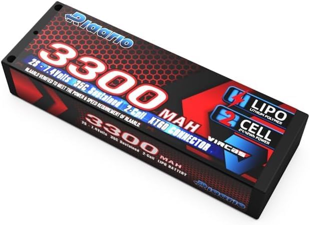 Rlaarlo 7.4V 3300mah 2S Lipo Battery XT60 Plug