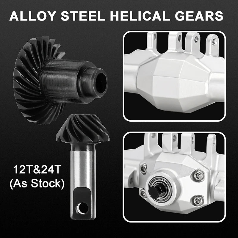 INJORA +4mm Diamond Axles With Lay Down Servo Mount & Links For 1/18 TRX4M - SILVER - HeliDirect